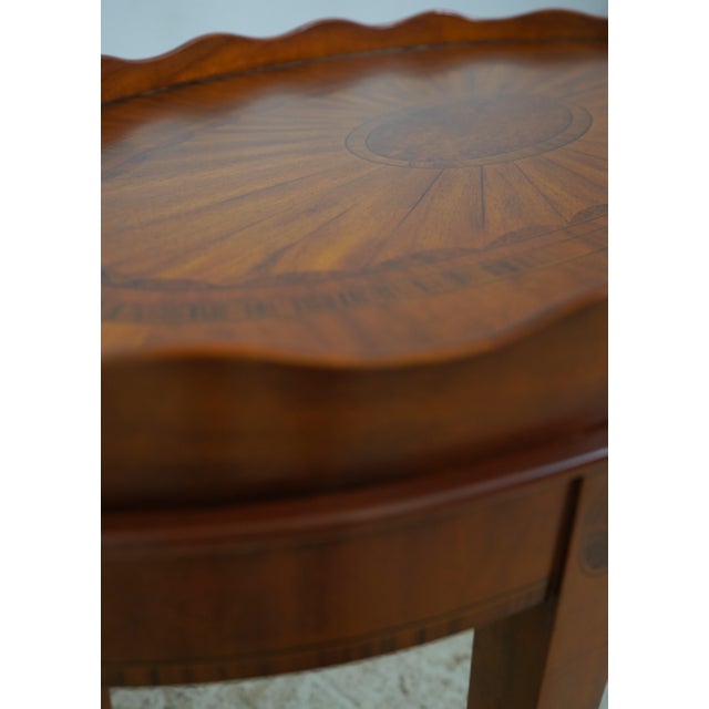 Maitland Smith Mahogany Oval Butlers Table For Sale - Image 10 of 16