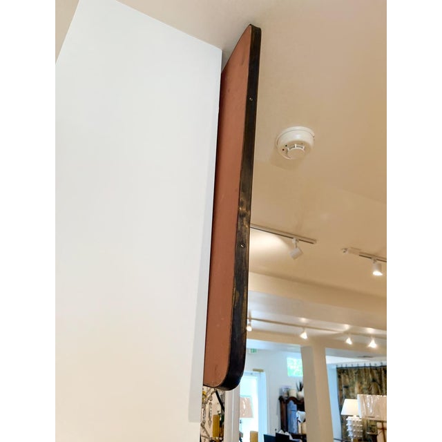 Vintage Mid 20th Century Brass Mirror For Sale - Image 4 of 4