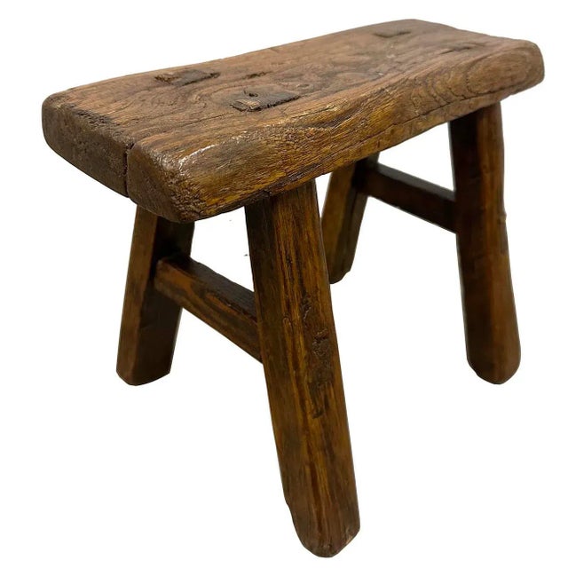 This Gorgeous Antique Chinese Country Low Frog Stool has over 100 years history on it. You can easily see that the top of...