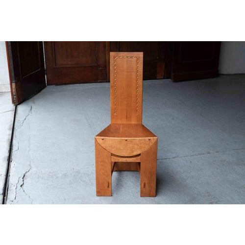 Set of 4 dining chairs designed and produced by artesanos don bosco in chacas in the andes mountains of peru during the...