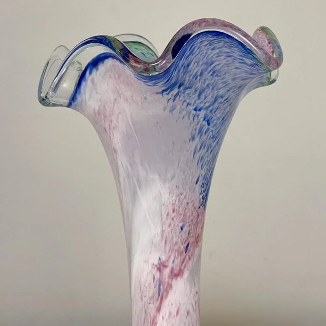 Mid 20th Century Mid-Century Murano Glass Ruffled Top Vase For Sale - Image 5 of 13