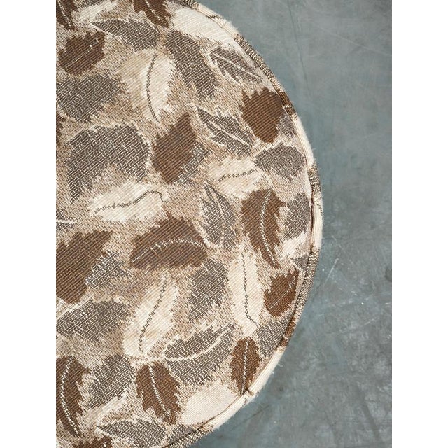 1930s Czechoslovak Art Deco Round Upholstered Ottoman, 1930s For Sale - Image 5 of 10