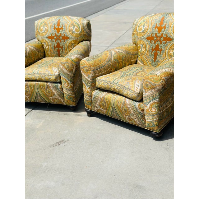 Schumacher Vintage Chairs Reupholstered in Martin Bullard for Schumacher Fabric For Sale - Image 4 of 8