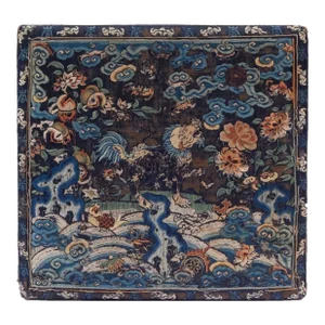 Scarce Antique Chinese Qing Military Rank Badge Buzi Panel