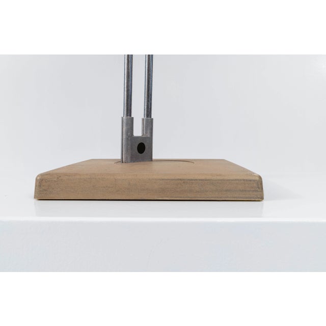 French Architectural Desk Lamp in Casted Iron Steel and Ribbed Aluminum, 1960s For Sale - Image 6 of 10