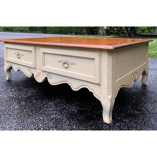 2000 - 2009 Ethan Allen Country French 4 Drawer Coffee Table For Sale - Image 5 of 10