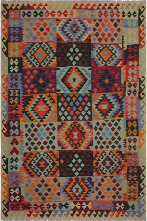 Shabby Chic Kilim Hand-Woven Wool Rug -6'0 X 7'11