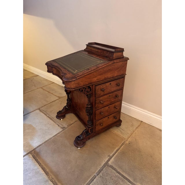 Antique Victorian Walnut Freestanding Davenport, 1860 For Sale - Image 9 of 13