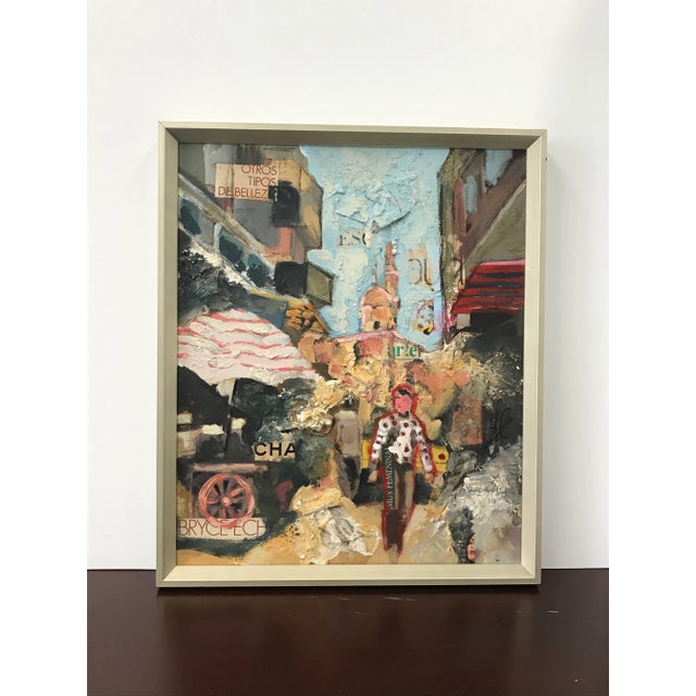 Textural, City Scape With Figure by Artist José Rojas For Sale - Image 10 of 10
