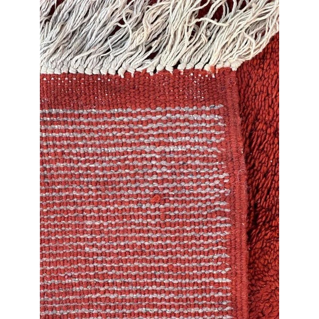 Single Colour Red Orange Background Moroccan Tribal Rug, 1950s For Sale - Image 10 of 11