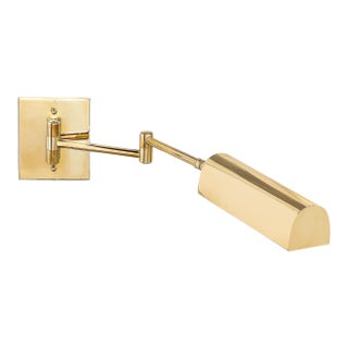 Mid-Century Modernist Hansen Retractable Brass & Metal Sconce by Metalarte For Sale