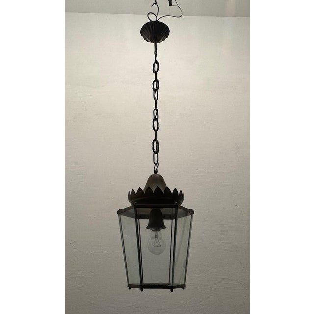 Vintage Glass Pendant in Bronze, 1950s For Sale - Image 4 of 14