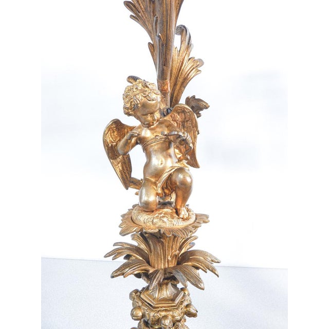 Napoleon III Gilded Bronze Candelabra, Set of 2 For Sale - Image 4 of 18
