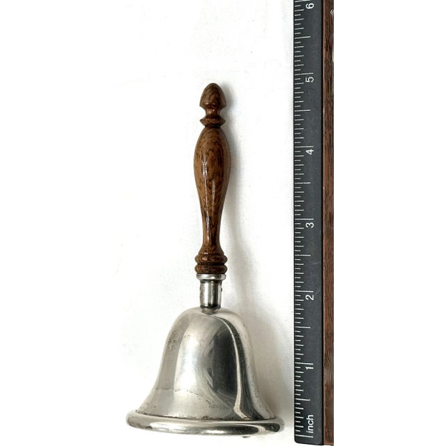 Fine Antique American Sterling Silver & Genuine Rosewood Dinner Bell With Lovely Ring Tone - Circa 1920s For Sale - Image 11 of 12