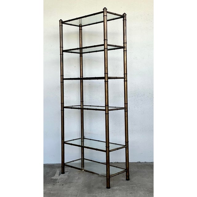 Brass Vintage Burnished Brass Etagere For Sale - Image 8 of 12