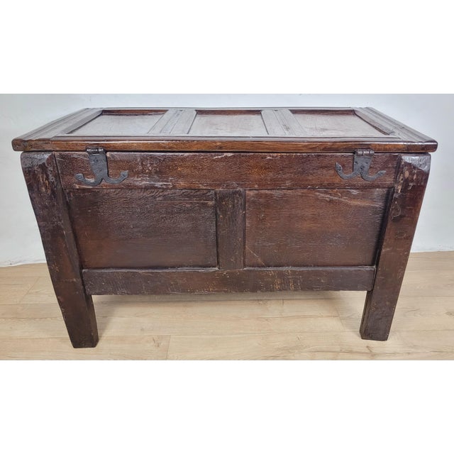 Georgian Coffer Chest Oak 18thc Bullseye English Country Delivery Available, 1820 For Sale - Image 12 of 18