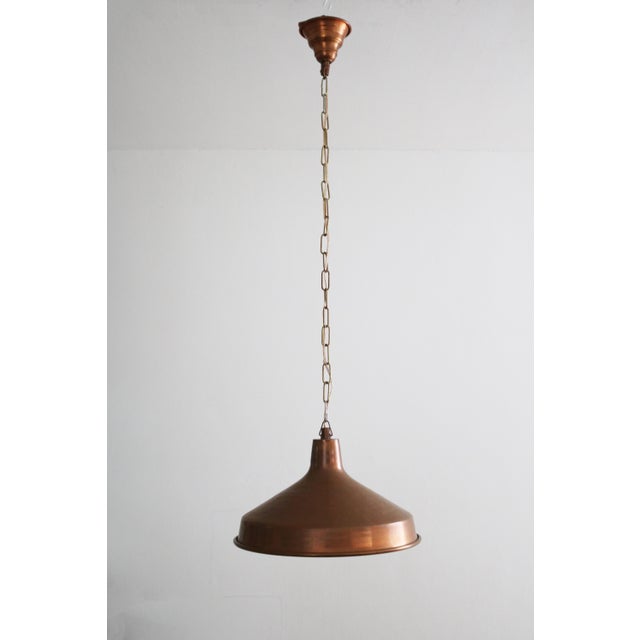 Danish Brutalist Hand-Hammered Copper Pendant Lamp from ES Horn Aalestrup, 1960s For Sale - Image 9 of 9