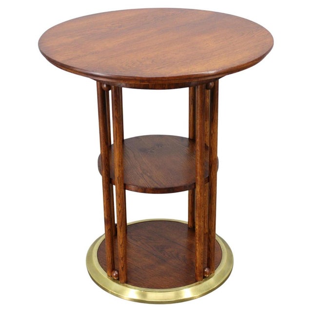 Vienna Secession Coffee Table in Oak and Brass attributed to Josef Hoffmann, Czechoslovakia, 1920s For Sale - Image 15 of 15