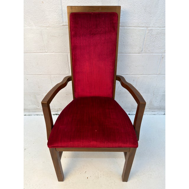 Mid 20th Century Set of Eight Burgundy Mid-Century Dining Chairs by Stanley For Sale - Image 10 of 15