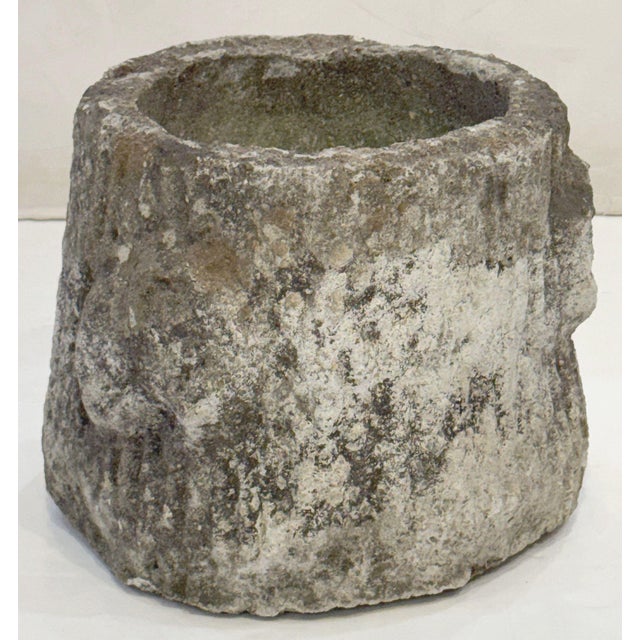 Faux Bois Planter Urns or Garden Pots in Shape of Tree Trunk - Four Available For Sale - Image 4 of 11