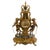 Imperial Italian Brevettato Gilt Bronze Mantel Clock Garniture Set With Candelabra For Sale - Image 4 of 13