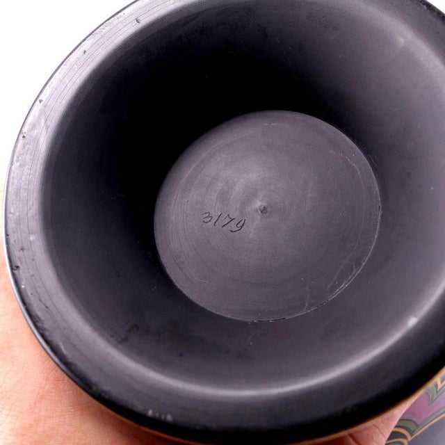 Enamelled Black Basalt Baluster Vases in the style of Christopher Dresser, Set of 2 For Sale - Image 13 of 17