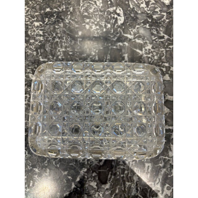 Metal Late 19th Century Baccarat Trinket Box W/ Sterling Silver Trim For Sale - Image 7 of 8