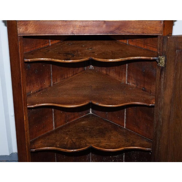 English Oak Hanging Corner Cabinet For Sale - Image 12 of 16