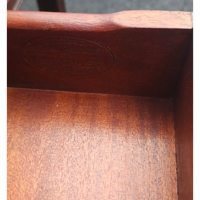 Potthast Brothers Chippendale Solid Satin Mahogany Single Drawer Cocktail Table For Sale - Image 10 of 10