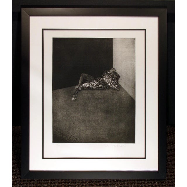 Abstract 1982 "Self Portrait in Barcelona" Contemporary Southwestern Etching by Fritz Scholder, Framed For Sale - Image 3 of 6