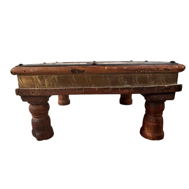 Mid-Century Anglo-Indian Teak & Repoussé Brass Nesting Table Set For Sale - Image 14 of 18