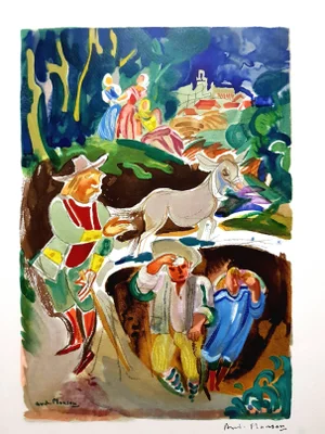 André Planson - French Province - Handsigned Original Lithograph 1960s