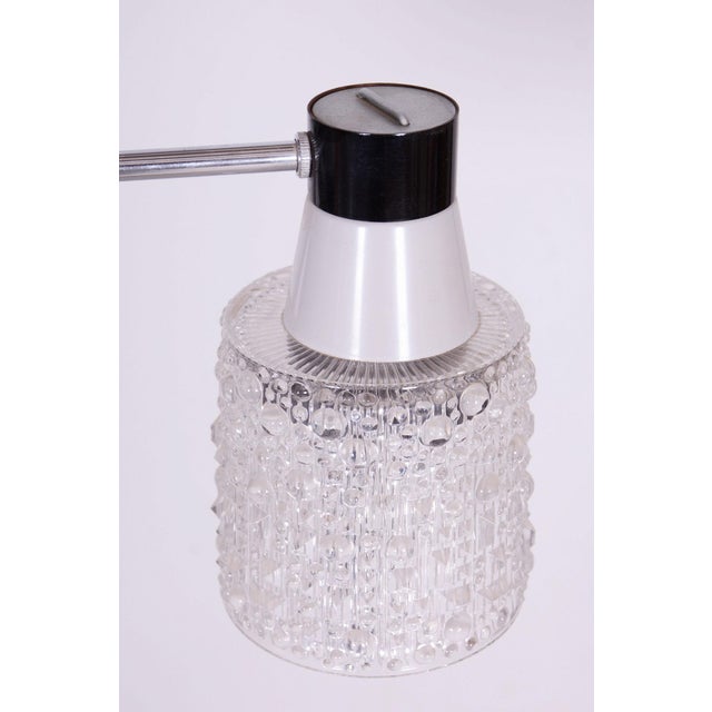 1970s Mid-Century Chandelier in Chrome and Opaline Glass from Drukov, Czech, 1970s For Sale - Image 5 of 12
