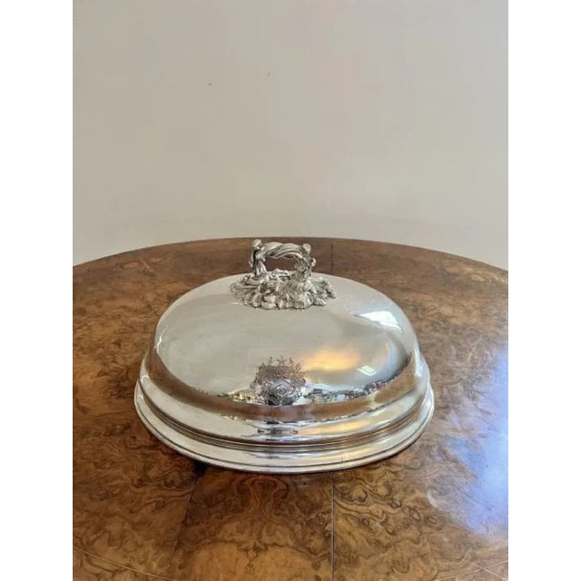 Victorian Silver Plated Meat Cover, 1880s For Sale - Image 4 of 6