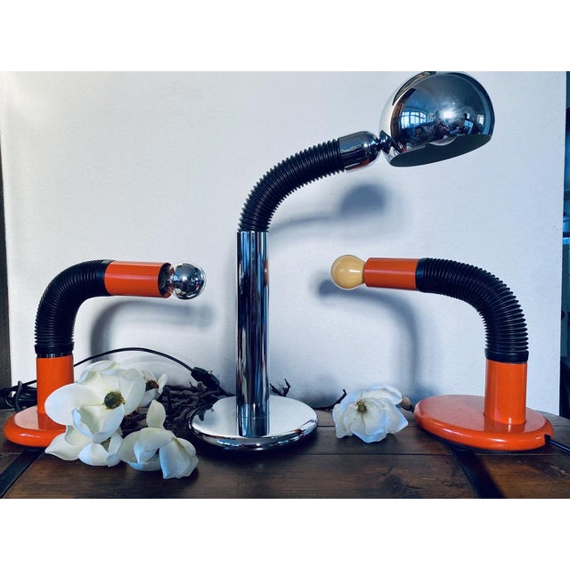 Vintage Italian Chrome Table Lamp by Bellini for Targetti, 1970 For Sale - Image 15 of 18