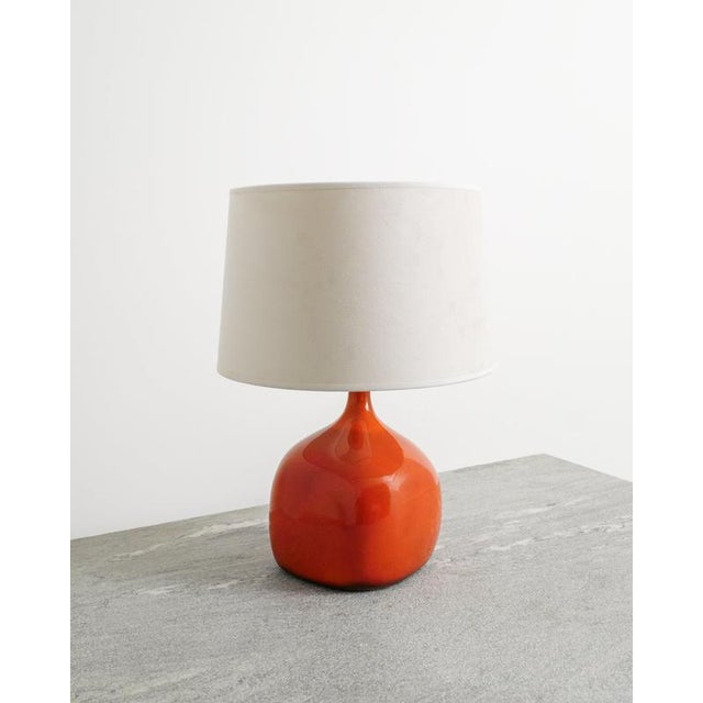 1960s Mid-Century French Red Apple Ceramic Lamps by Jacques & Dani Ruelland, France, 1960s, Set of 2 For Sale - Image 5 of 7