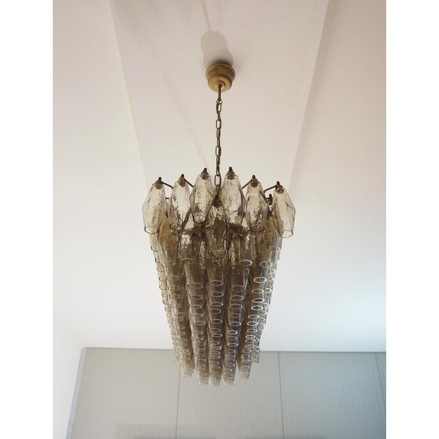 1990s Murano Poliedri Chandelier with 138 Smoked Glasses, 1990s For Sale - Image 5 of 18