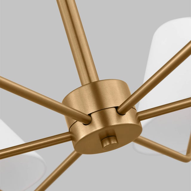 Visual Comfort Visual Comfort Studio Burke 6-Light Large Chandelier in Satin Brass For Sale - Image 4 of 5