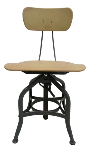 Vintage Toledo Drafting Industrial Small Counter Swivel Bar Stool Chair AAA