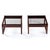 Modern Pair of Percival Lafer Low Profile Rosewood and Smoked Glass Side Tables or Platform Bed Nightstands For Sale - Image 3 of 10