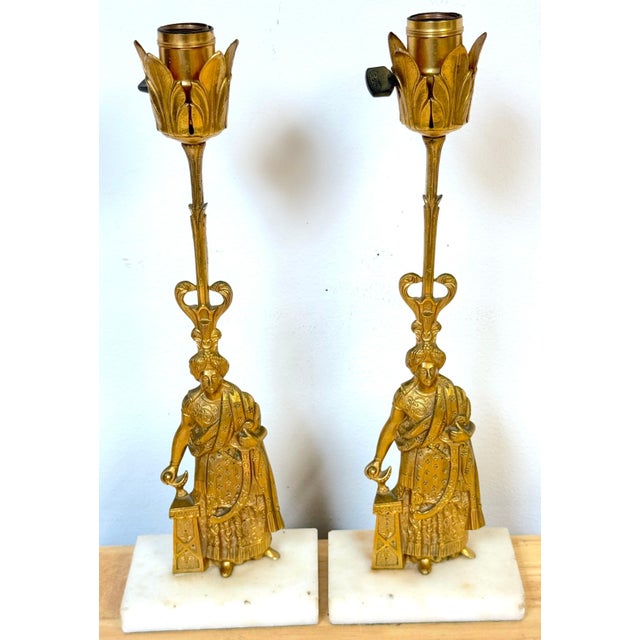Mid 19th Century Pair English Ormolu Lamps of Tipu Sultan in Anglo-Indian, Circa 1860s For Sale - Image 5 of 12
