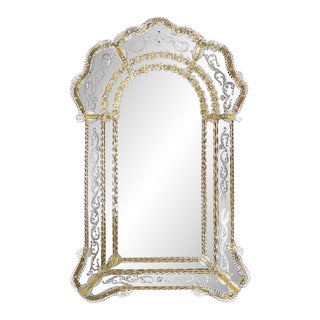 Venetian Murano Glass Wall Mirro For Sale