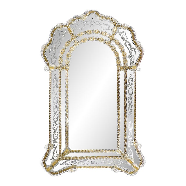 Venetian Murano Glass Wall Mirro For Sale