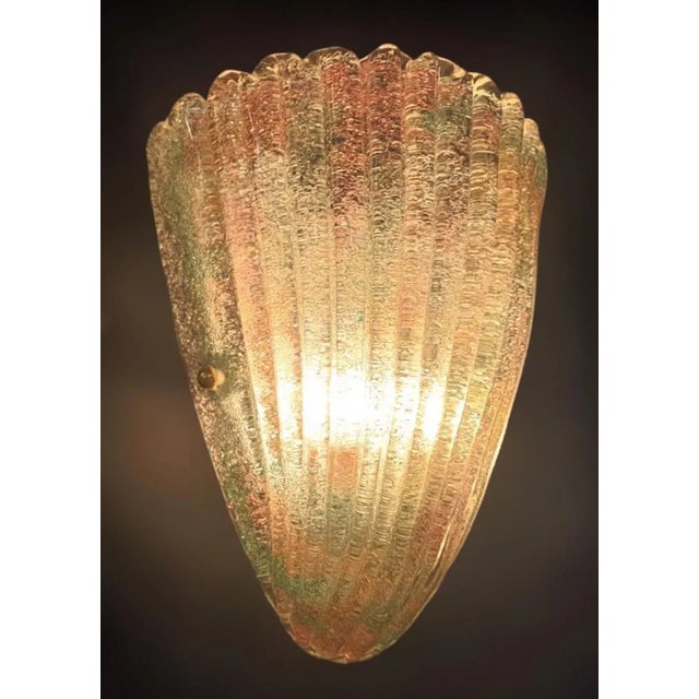 White 1960s Green and Pink Graniglia Shield Sconce For Sale - Image 8 of 13