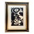 1960’s Original Vintage Abstract Wood Block Print Fancy Vintage Frame For Sale