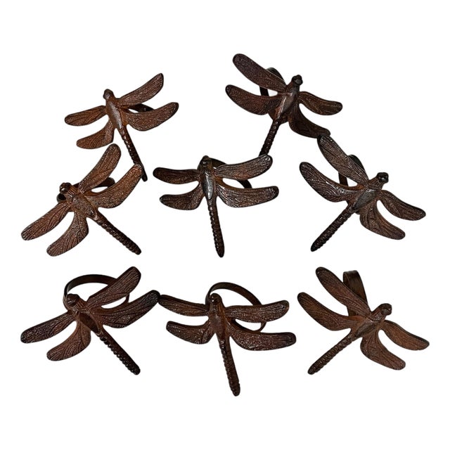 Vintage Dragonfly Napkin Rings - Set of 8 For Sale