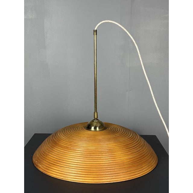 Mid-Century Modern Rattan Bamboo Pendant Lamps, 1970s, Set of 3 For Sale - Image 11 of 16