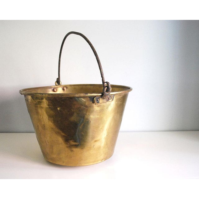 1800s Antique Brass Bucket / Firewood Holder Chairish