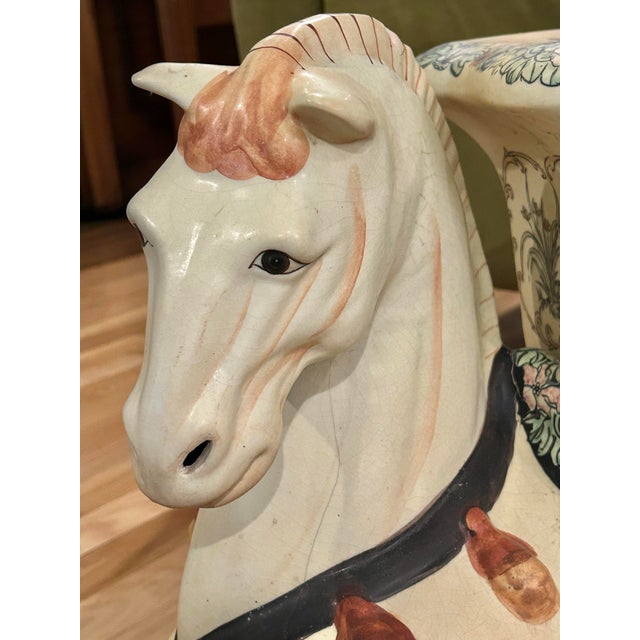 Early 20th Century Matched Pair of Chinoiserie Earthenware Tang Style Horse Garden Stools For Sale In New Orleans - Image 6 of 12