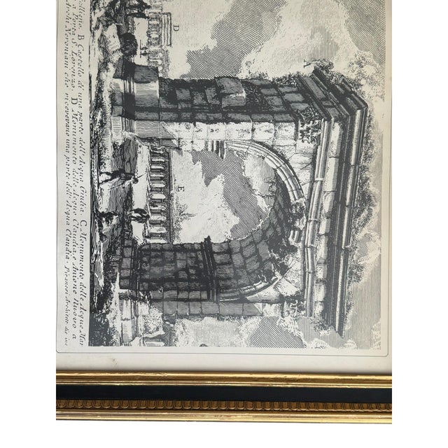 1960s Vintage Framed Architectural Engraving After Piranesi, Veduta Dell’Arco Di Gallieno, Rome For Sale - Image 5 of 8